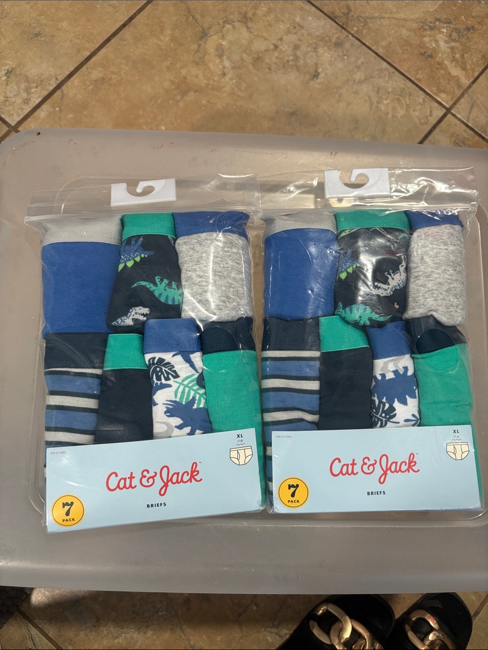 Cat & Jack Boys Briefs Pack in Blue, Teal & Gray